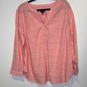 Talbots Salmon NWOT popover blouse plus size 2X